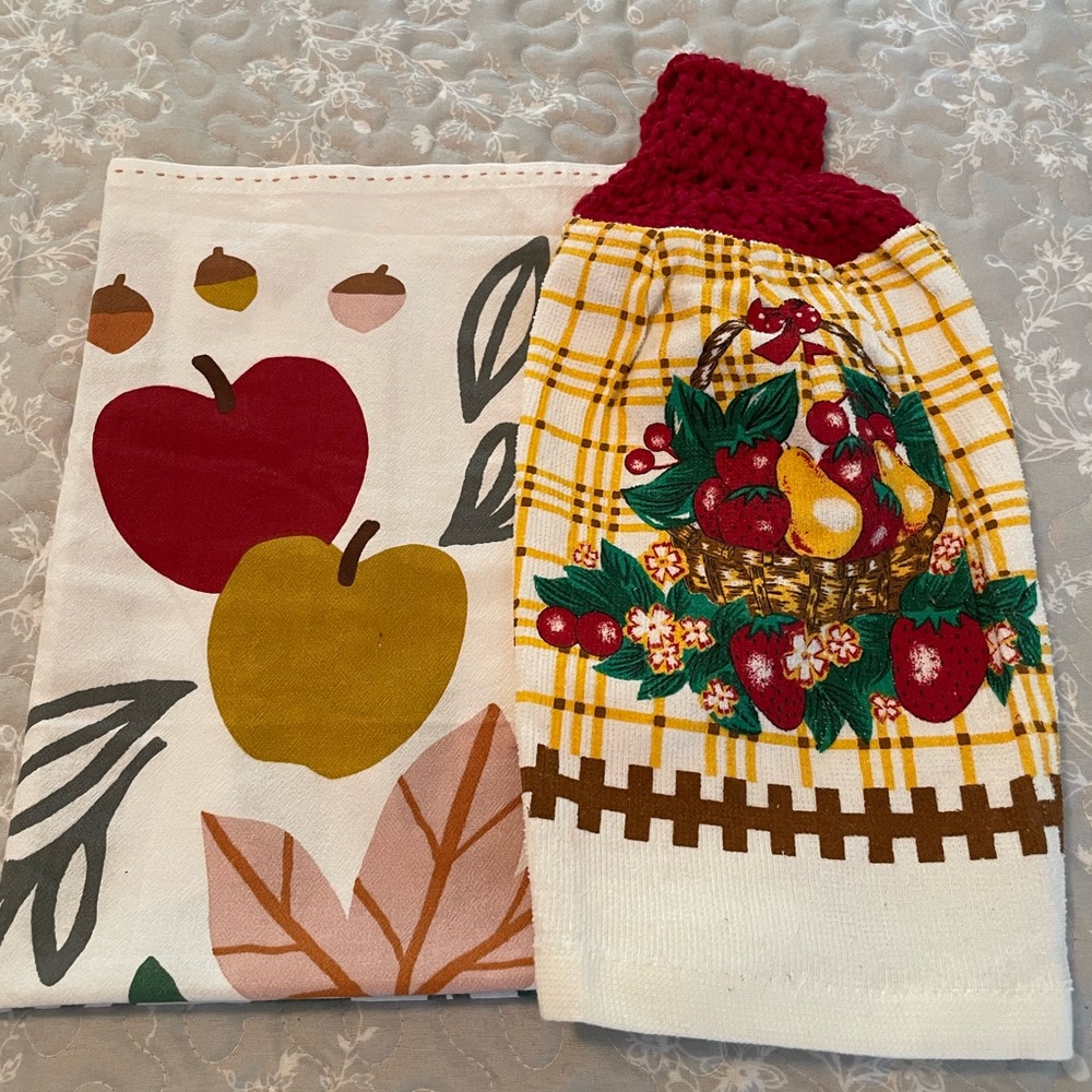 Crochet Top Kitchen Towel and Hallmark Kitchen Towel
